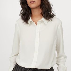 H&M Long Sleeve Blouse in Cream